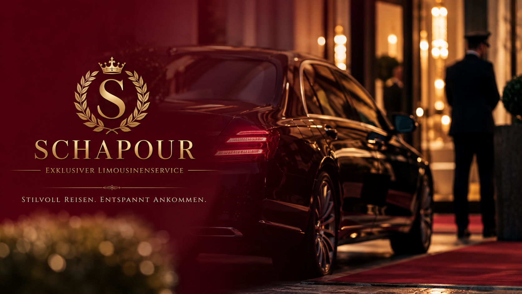 SCHAPOUR – luxuriöse Limousine vor einem Hoteleingang